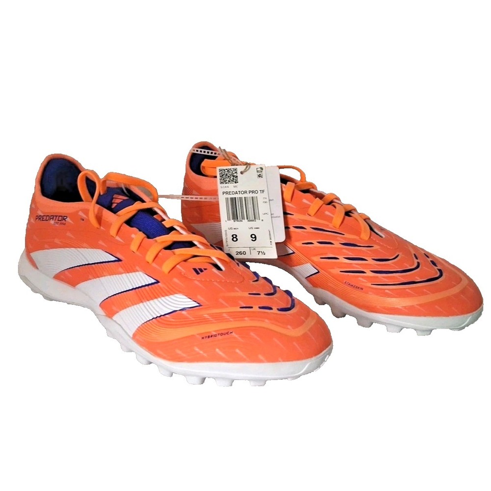 Adidas Mens Size 8 Predator PRO TF Turf Soccer Cleats Shoes Coral JI1185 *NWT*